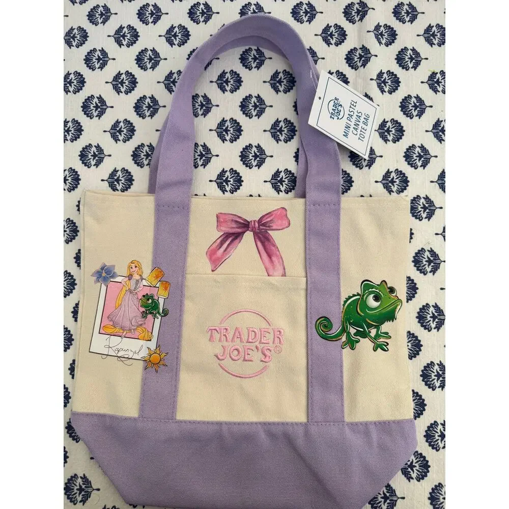Disney Rapunzel and Pascal Photo Custom Made Trader Joes Mini Tote One of a Kind - Picture 2 of 11